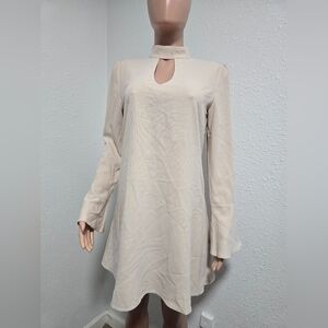 Chic Cream Long Sleeve Dress